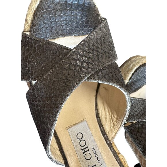 Jimmy Choo Authentic‎ Espadrille Wedge Sandals Size 39/6 Women's - Picture 3 of 10